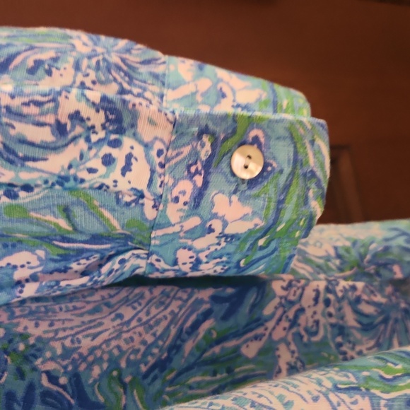Lilly Pulitzer Sea View Cover Up, Aqua, tunic length - Picture 4 of 4